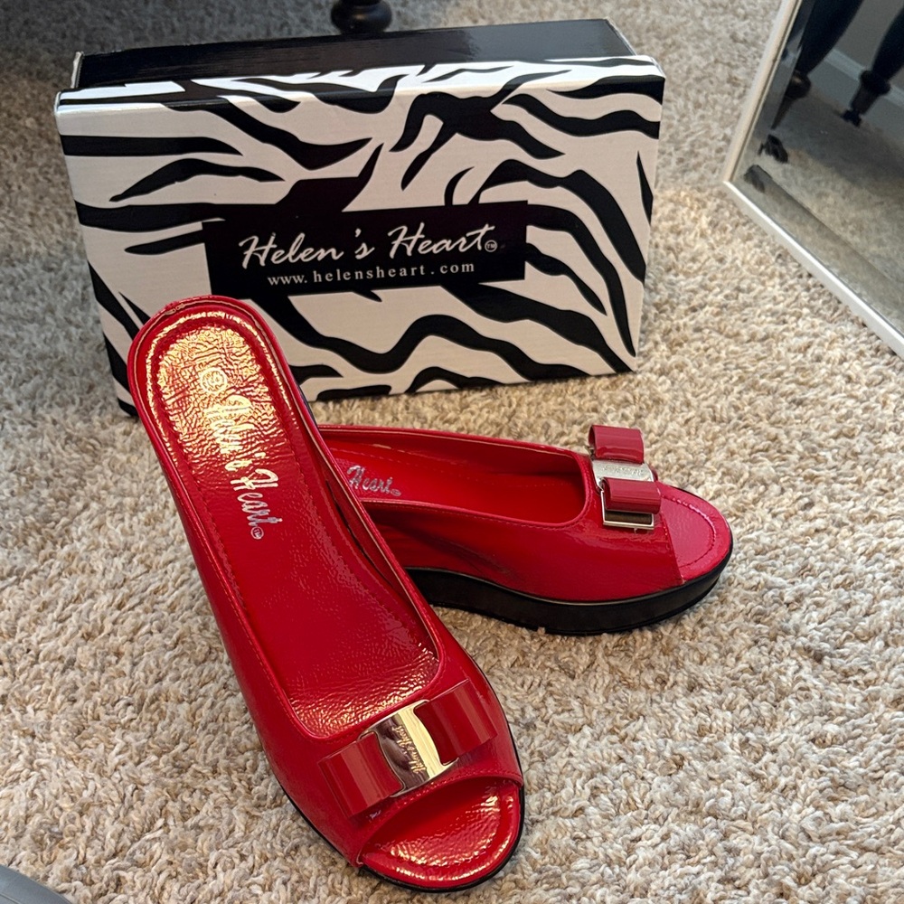 Helen's Heart Red Women's Mules